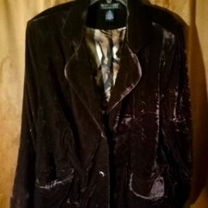 Crushed velvet brown jacket
